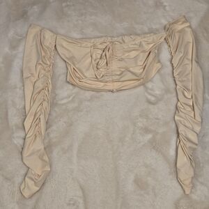 SHEIN Cream Petite Crop Top